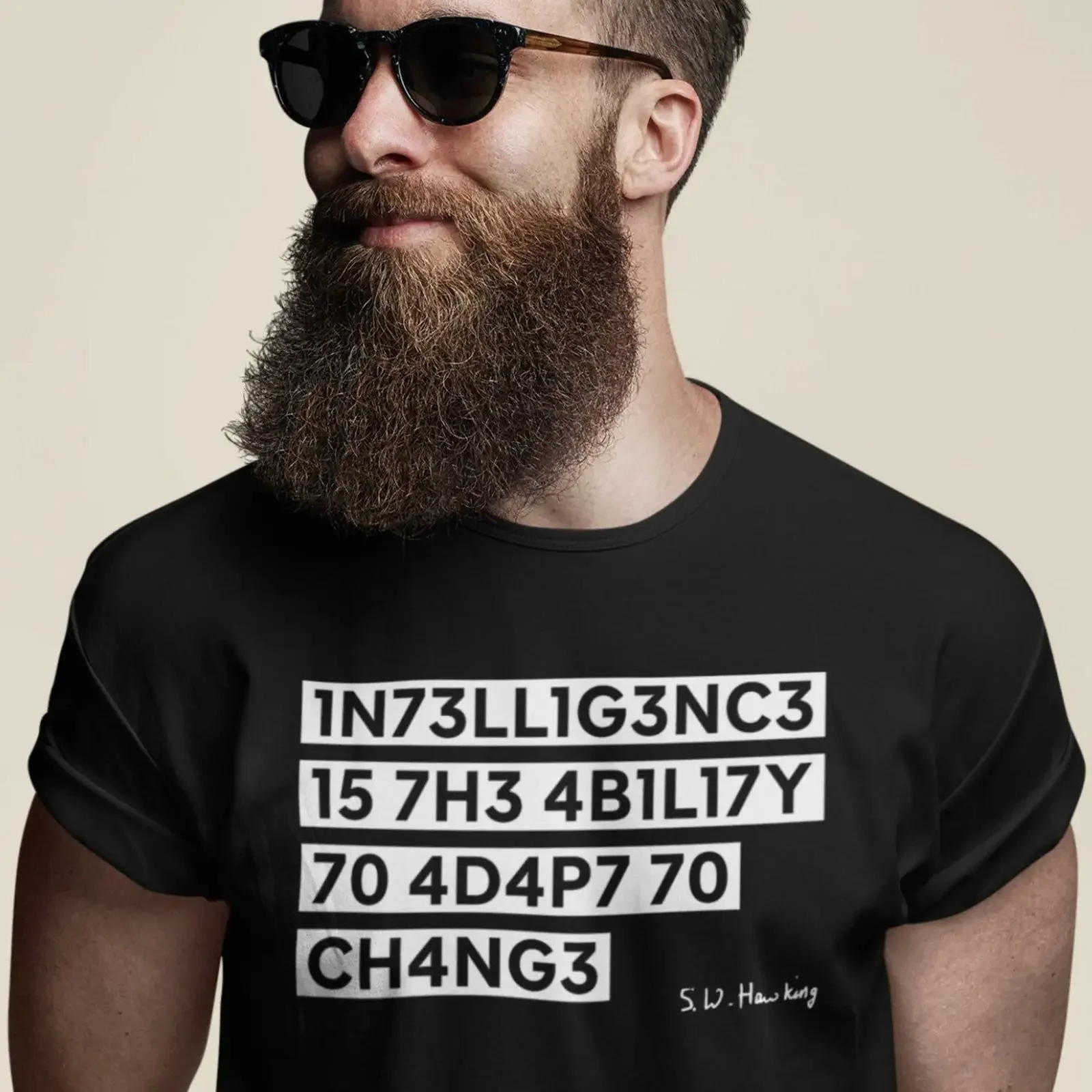Stephen Hawking quote Intelligence Nerd T Shirt vintage Washed Stylish Stretched designer clothes Breathable Slightly fashion