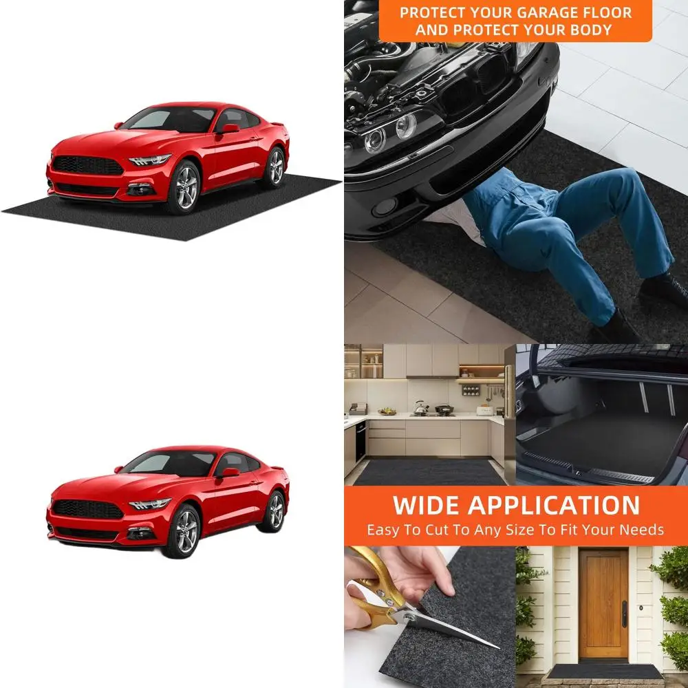 

17x7.4ft Garage Floor Mats - Oil Absorbent, Reusable, Washable, Protects Your Floor