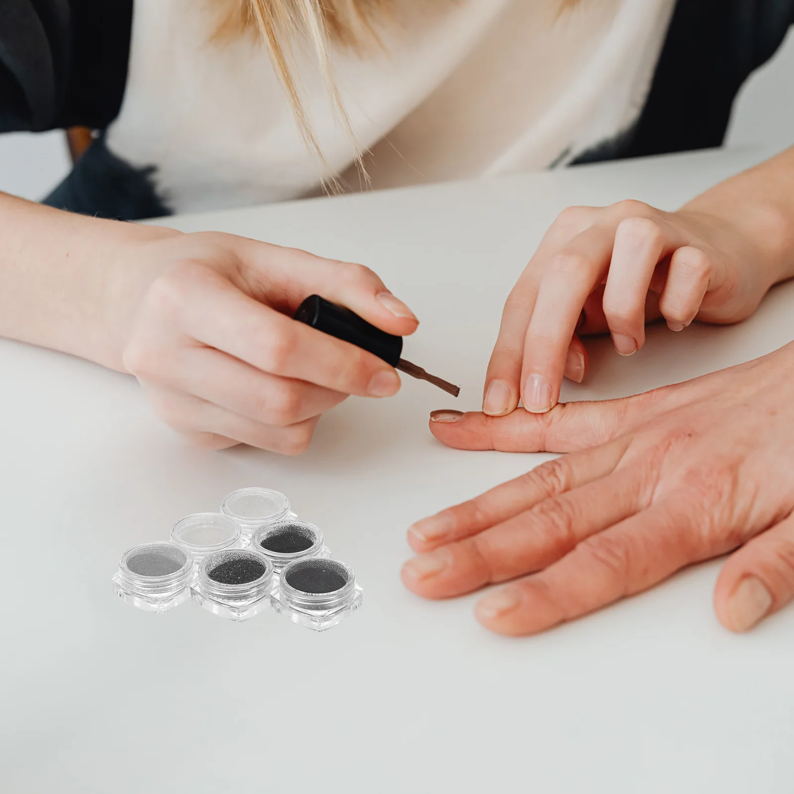 6박스 반짝이 파우더 세트 네일 아트 장식 집에서 쉽게 사용할 수 있는 DIY 매니큐어 용품 젤 아크릴 천연 손톱 글리터