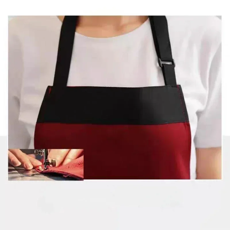 Kitchen Chef Apron Men Women Restaurant Cook Waiter Bib Aprons with Pockets