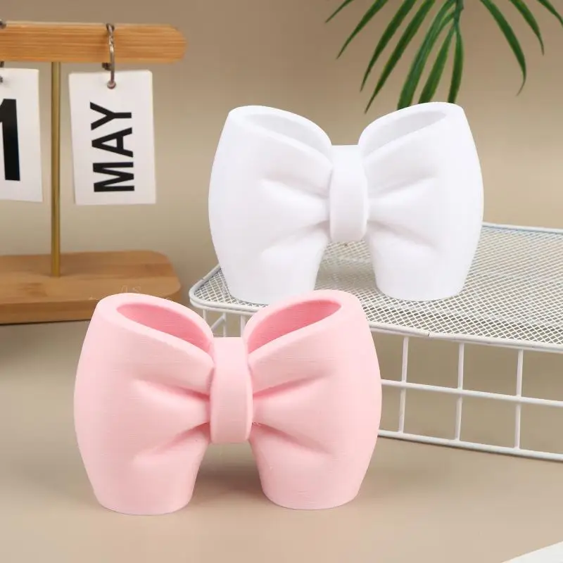 Bow Shaped Toothpaste Toothbrush Holder Multifunctional Bathroom Countertop Storage Rack For Washstand Vanity Decor Organizer