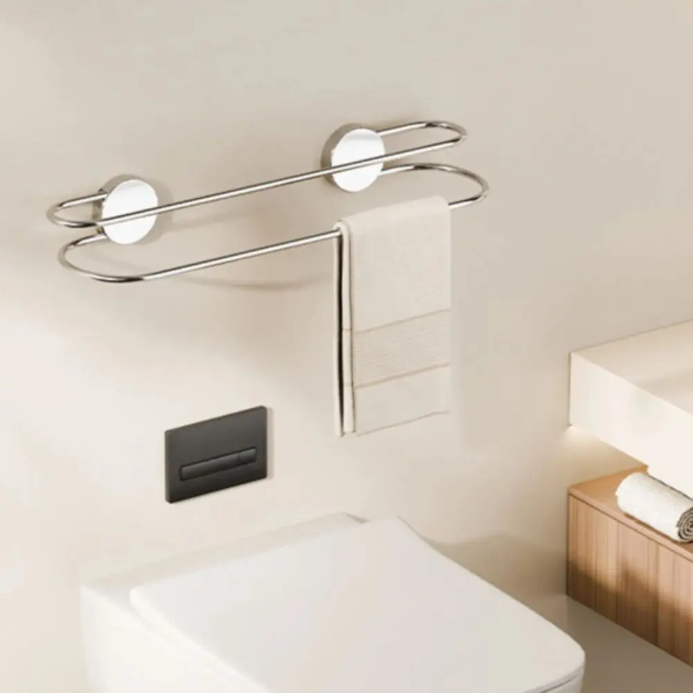

Stainless Steel Stainless Steel Towel Holder Wall Mounted No Drilling Wall Mount Towel Rack Space Saving Multi Functional
