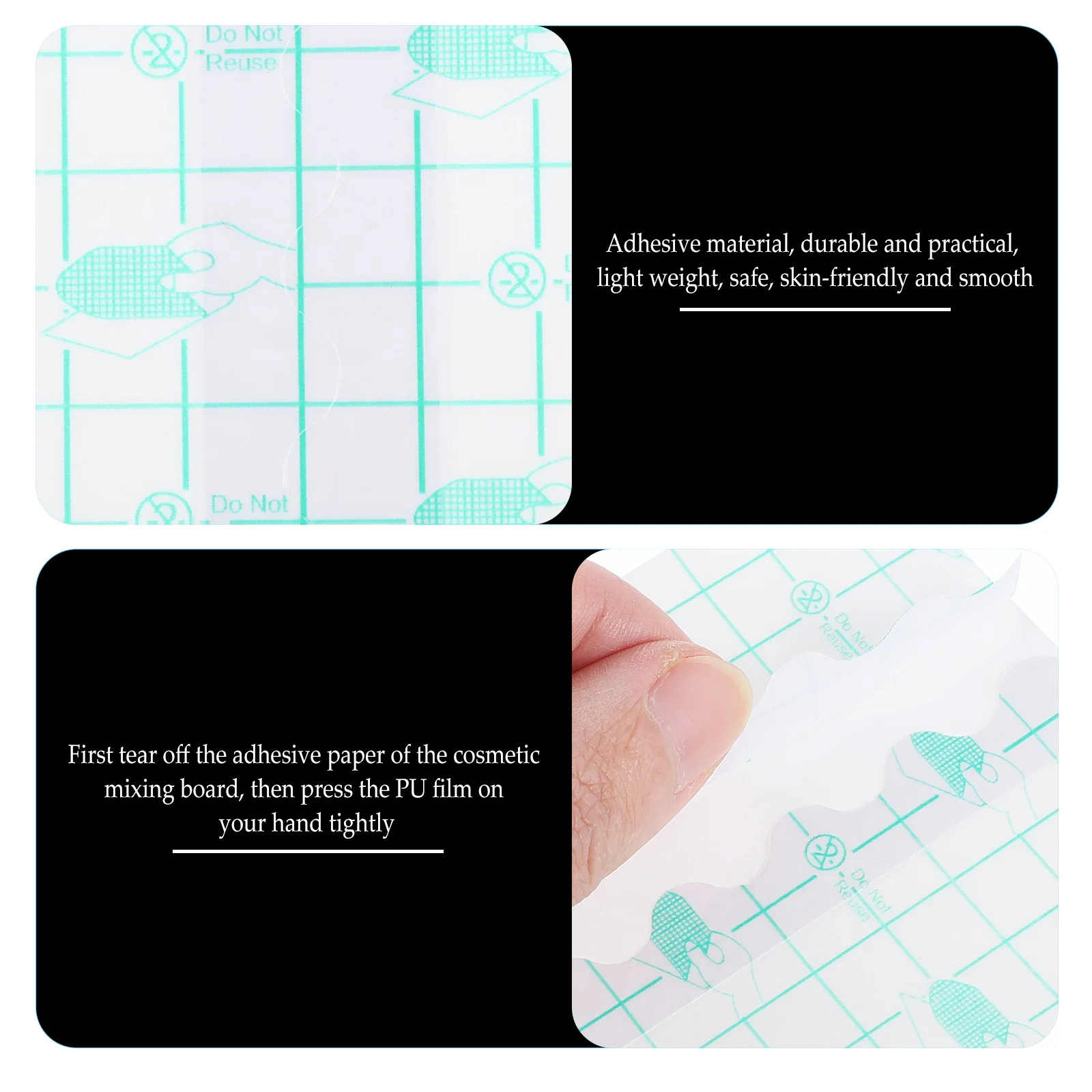 

100Pcs Liquid Foundation Pallet Mixing Plate Adhesive Makeup Hand Palettes Disposable for Salon and Home Use