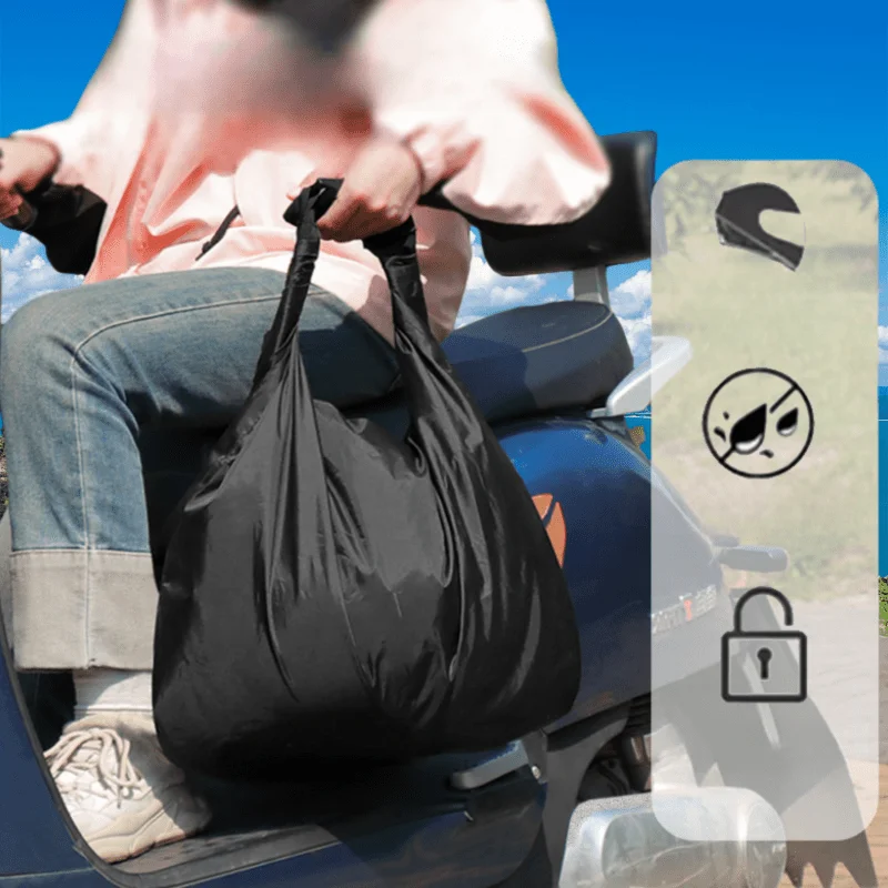 Waterproof Motorcycle Helmet Bag with Anti-Theft Lock Large Capacity Riding Storage for Outdoor