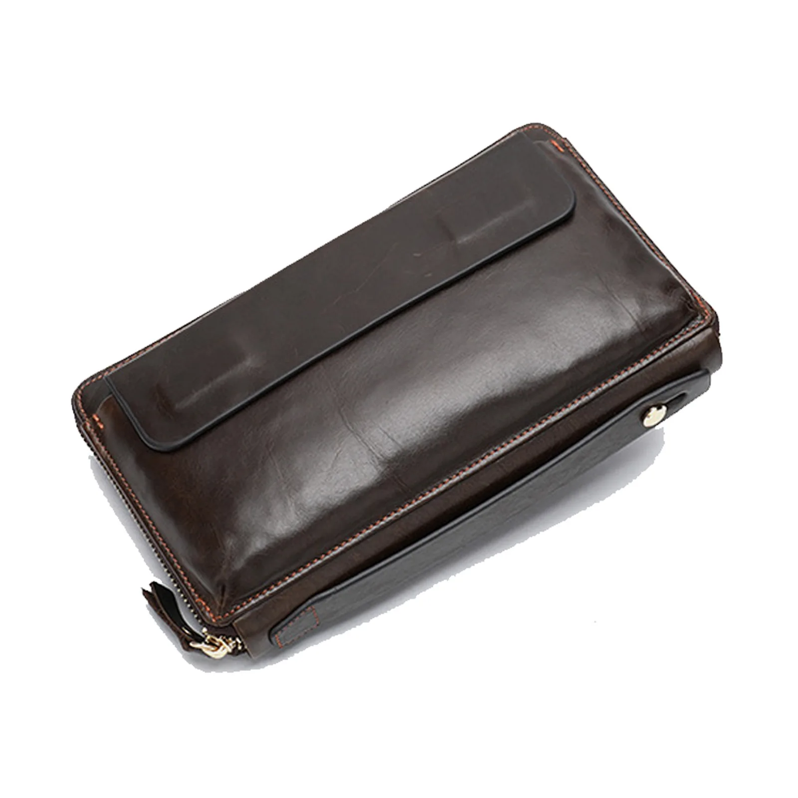 Genuine Leather Clutch Bag Men Luxury Handbag Designer Zipper Clutch Wallets Casual Male Long Purse Phone Pocket Large Capacity