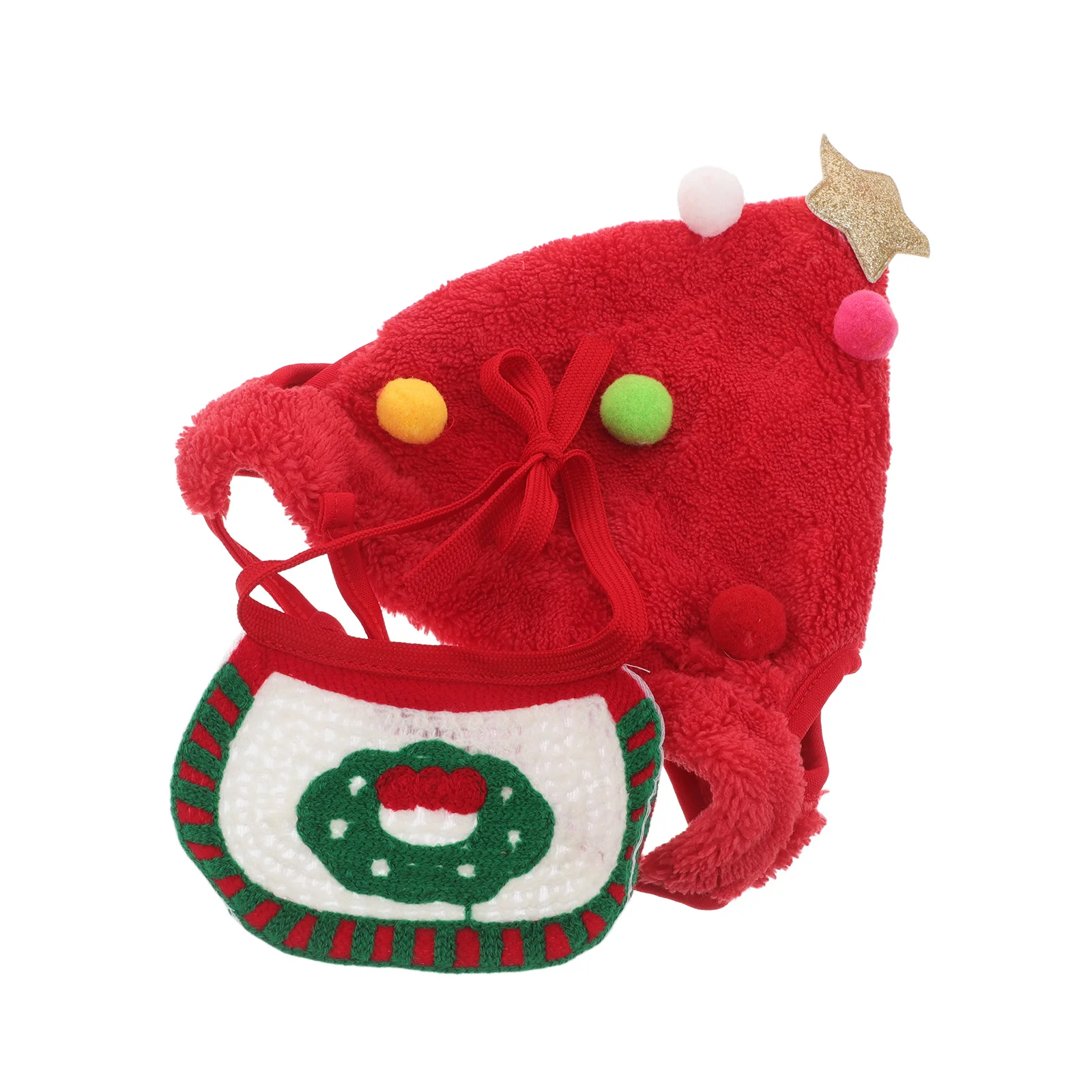 

1Set Pet Christmas Hat Xmas Costume Puppy Winter Knitted Beanie for Small Dogs Cats Holiday Party Dress Up Props