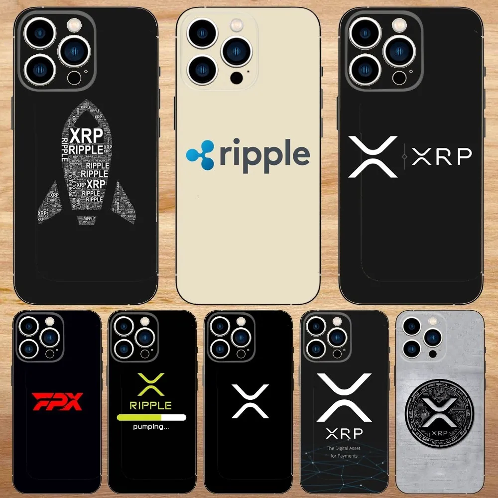 Xrp Ripple Crypto Phone Case For iPhone15,14,13,12,11,Pro,Max,Plus,Mini,X,XS,XR,8,7,6,S,Plus,SE Soft Black Case