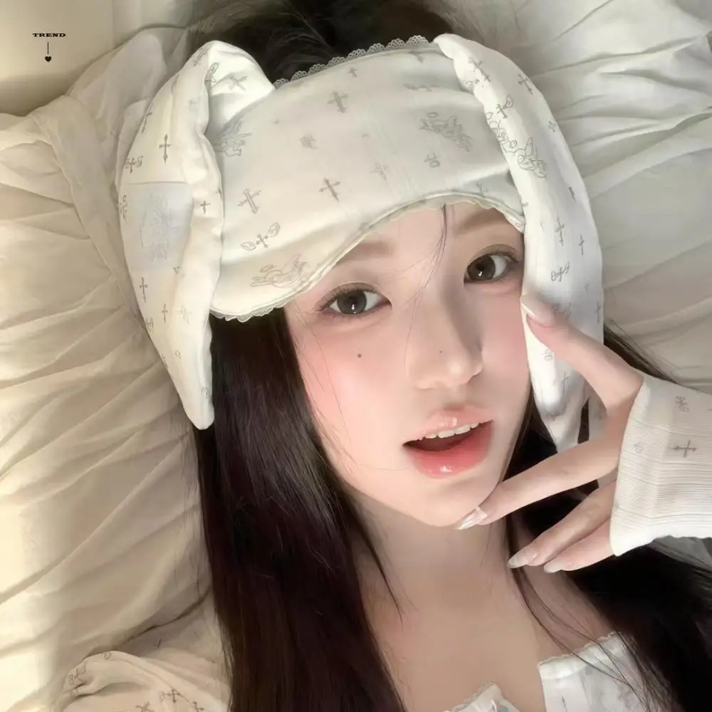 

Fashion Stretchy Lop Ear Rabbit Headband Cartoon Sweet Bunnies Eye Shade Kawaii Soft Rabbit Blindfold Wash Face