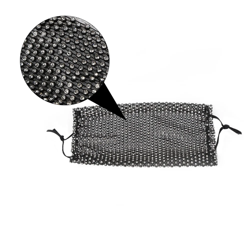 قطعة واحدة من قناع حجر الراين قناع وجه مزخرف عصري للنساء قابل للتنفس ومتين ومبتكر وأداء خارجي