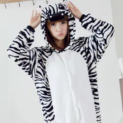 Unisex kombinezony Anime kobiety mężczyźni jednoczęściowe kombinezony z kapturem Kigurumi rodzina pasujące piżamy zimowa flanelowa para piżama