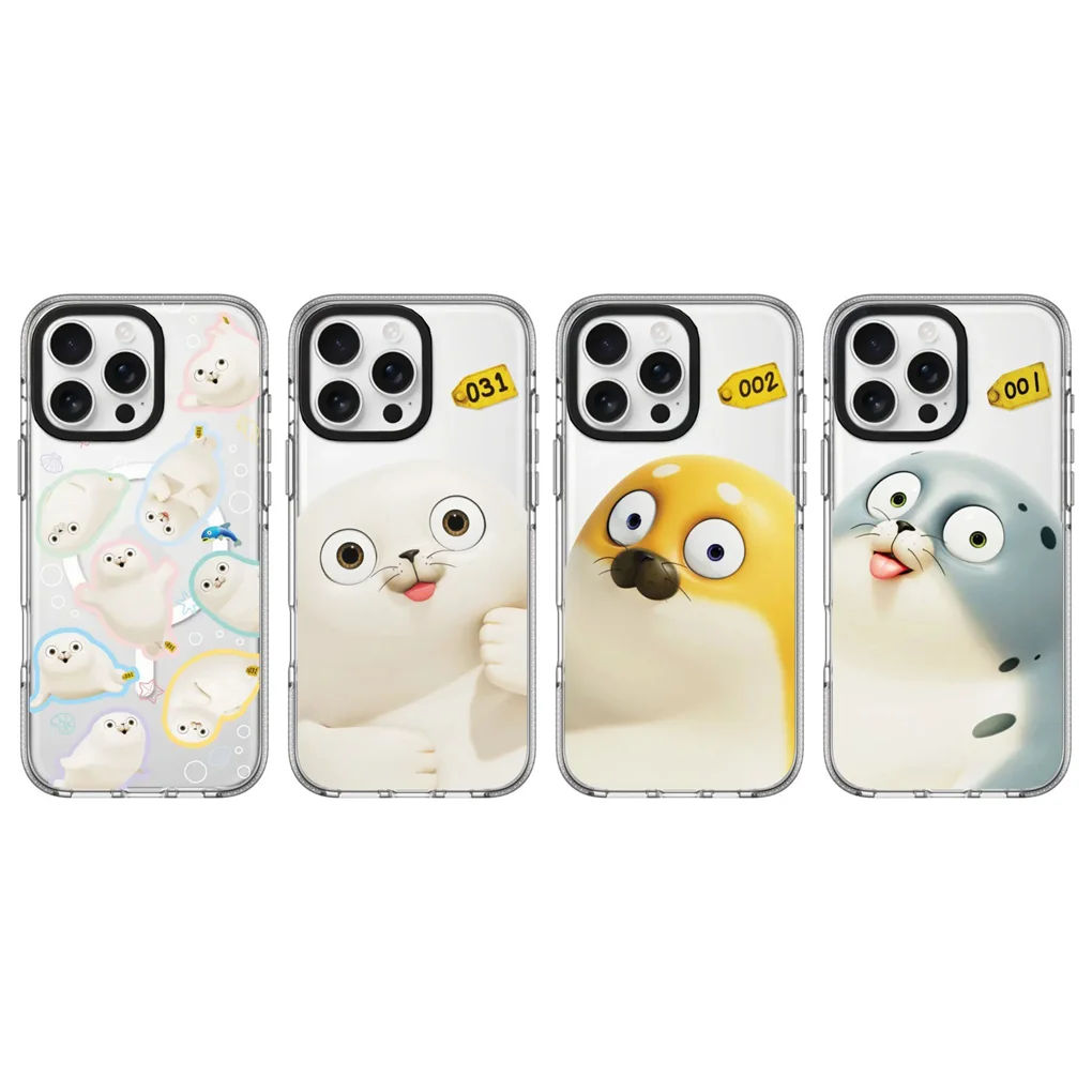 

Cartoon Seals Transparent Border IPhone 13 14 15 16 Pro Max Case - Protective IPhone Case