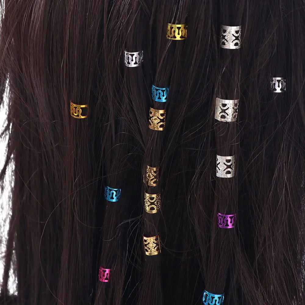 

40pcs Dread Locks Hollow Out Hair Ring Hair Braiding Metal Cuff Clips Dreadlocks Beads Charm Adjustable Hair Braid Tubes