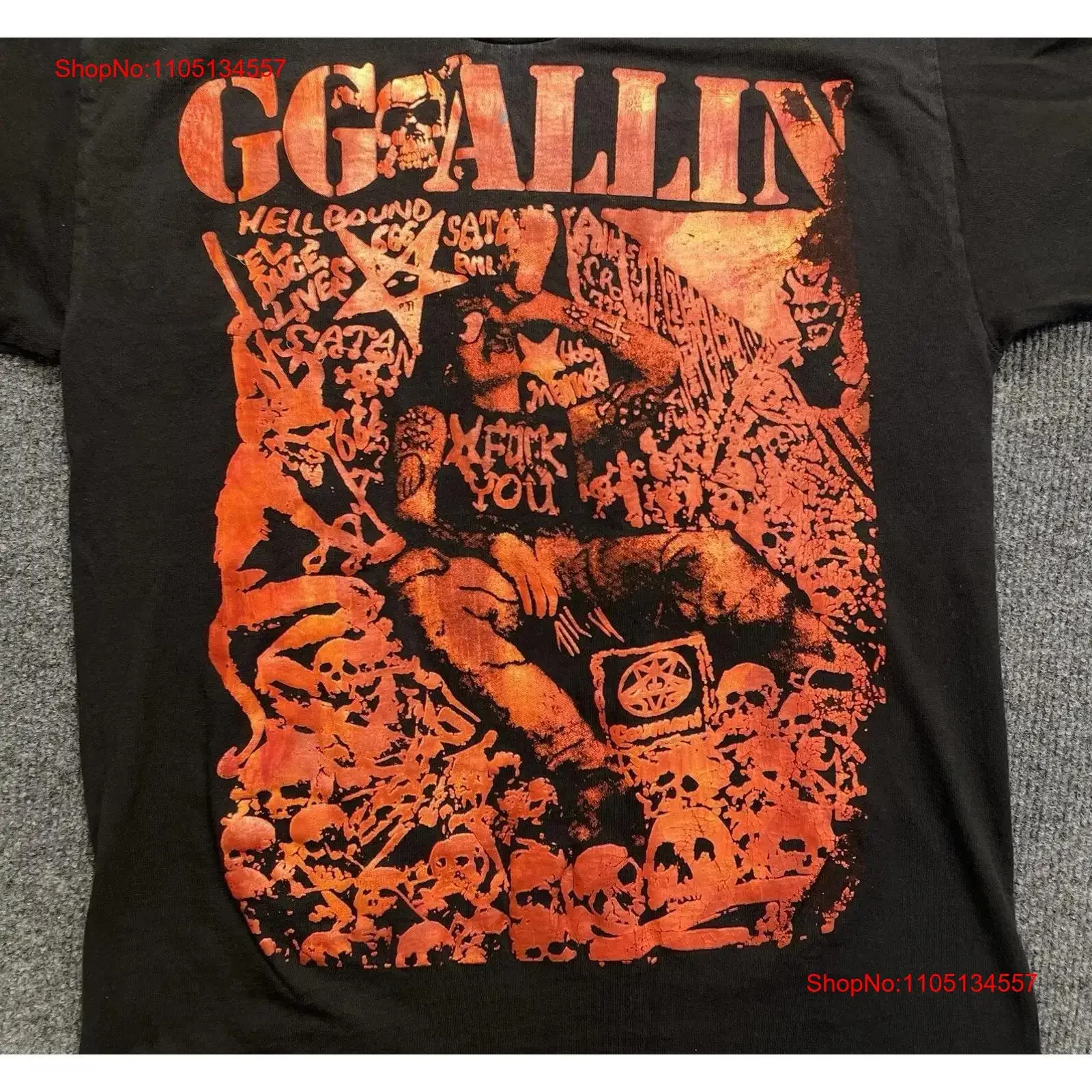 Vintage GG Allin Black Cotton All size S 345XL For Fans T Shirt MI28 vintage Washed Casual Stylish Stretched Versatile Unisex