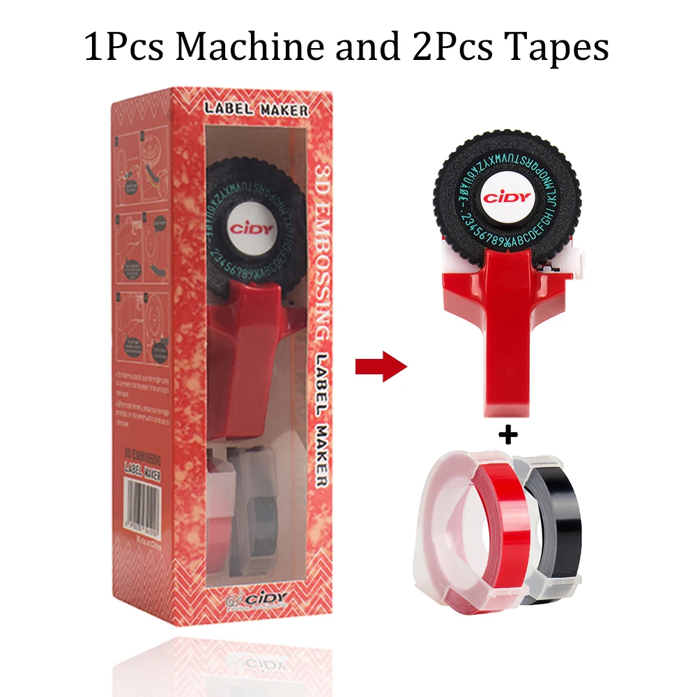 Nastro per etichette 3D con etichettatrice Cidy C101 Etichettatrice per goffratura 3D Sostituisci la macchina da scrivere Motex E101 Dymo 12965 1540