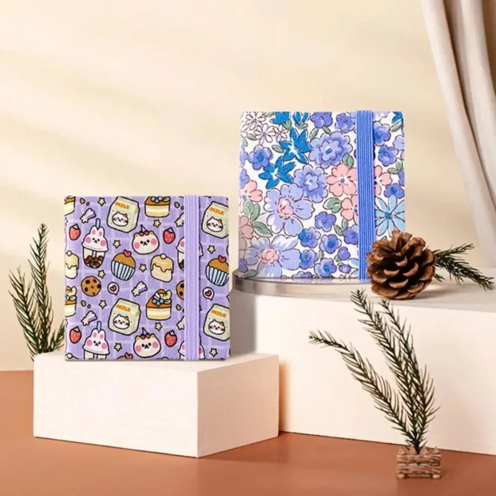Flower Mini Fabric Watercolor Book Paper Pad 20 Sheets Watercolor Sketchbook Portable Square Mini Watercolor Painting Book