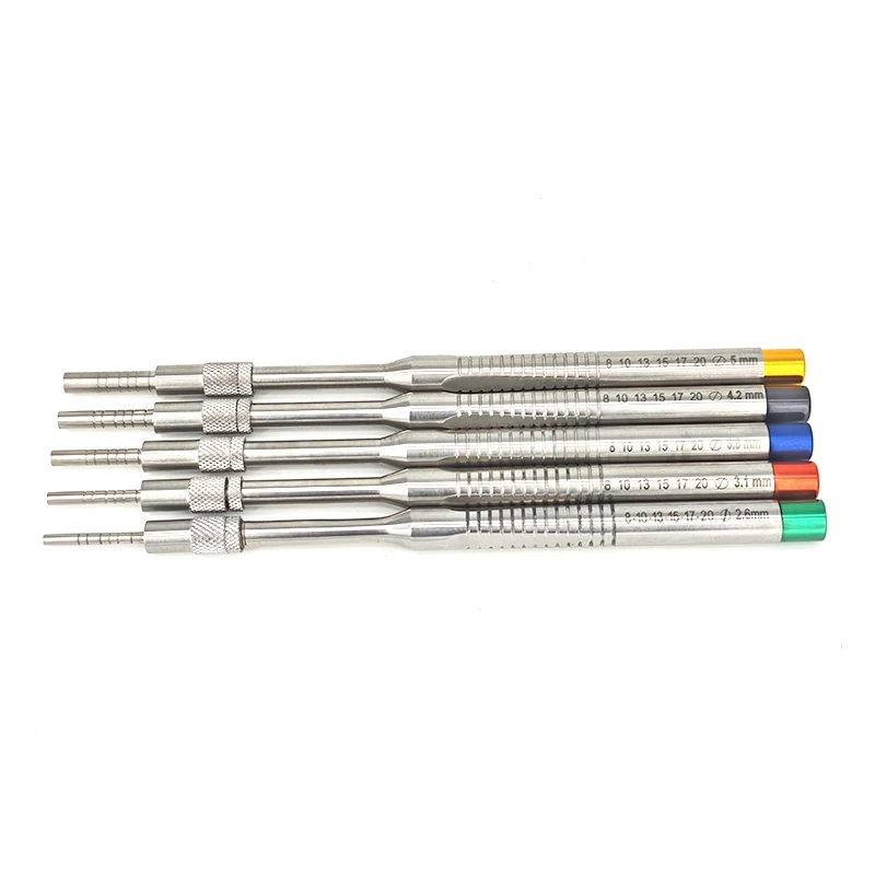 5PCS/set Dentistry Maxillary Sinus Lifting Osteotomes Concave Tip Angled Osteotomes Dental Elevator Tools Implant Bone Extruder