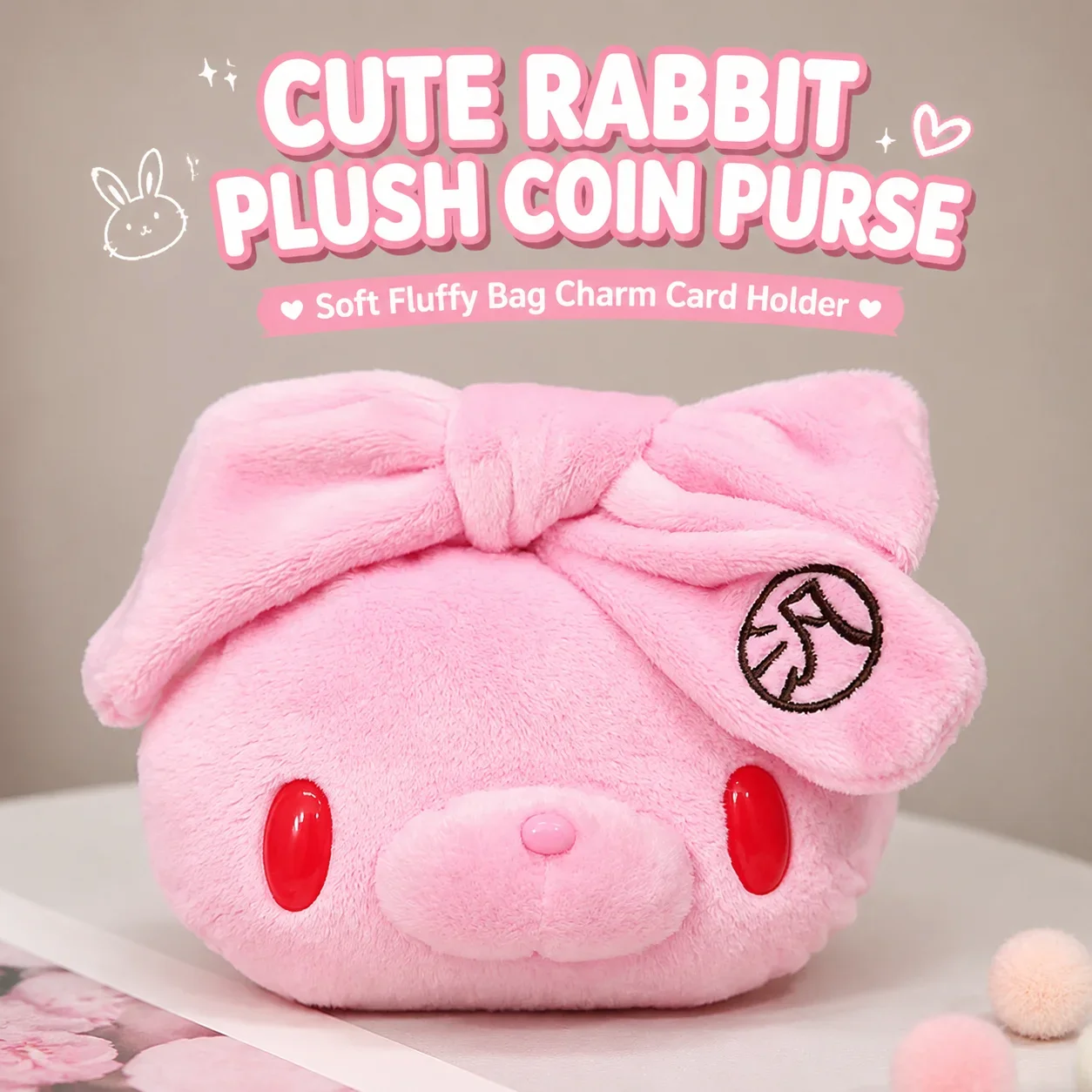 bolsa-de-moedas-de-pelucia-coelho-fofo-gloomy-bunny-com-orelhas-longas-porta-chaves-de-coelho-rosa-e-branco-carteira-portatil-porta-cartoes-pingente-de-bolsa-fashion