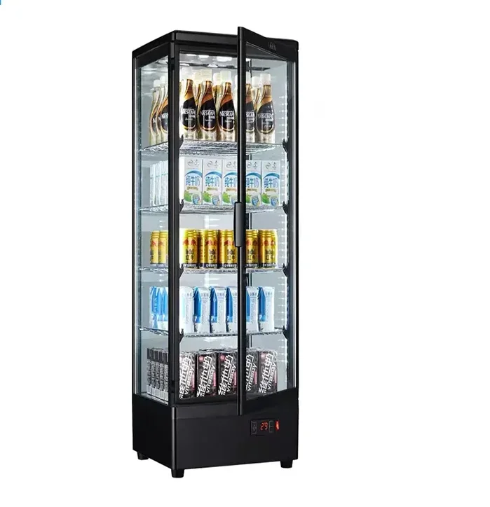 

#Convenience Store Countertop See-through 4 Sided Glass Beverage Display Refrigerator