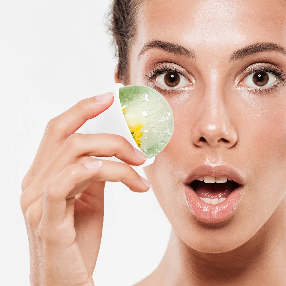 2Pcs Silicone Ice Face Roller Portable Reusable Skin Cooling Massage Tool for Facial Beauty Care Sensitive Skin