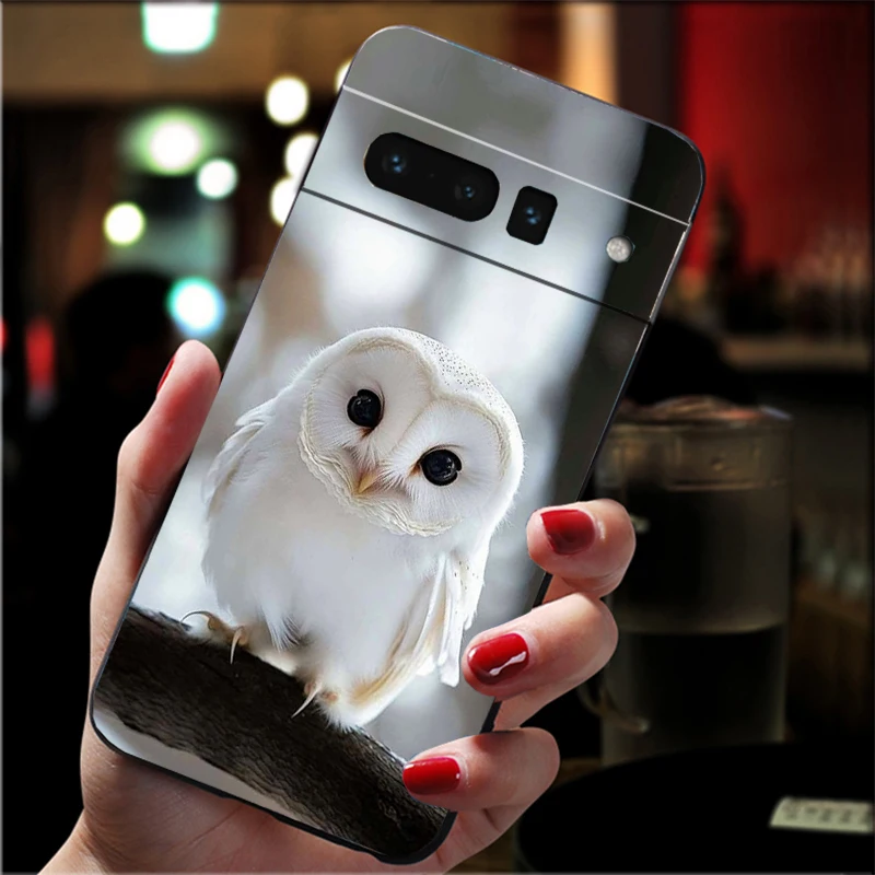 حافظة لهاتف جوجل بيكسل 10 9 برو XL 9A 8 7 6 برو بيكسل 8A 7A 6A بكسل 8 7 6 5 لطيف البومة الكرتون