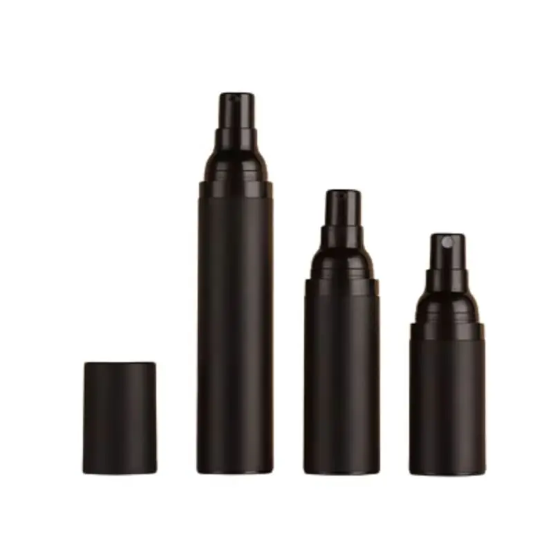 

25Pcs Airless Bottle Refillable Black Plastic 15ML 30ML 50ML Empty Cosmetic Spray Lotion Press Pump Portable Packaging Bottles