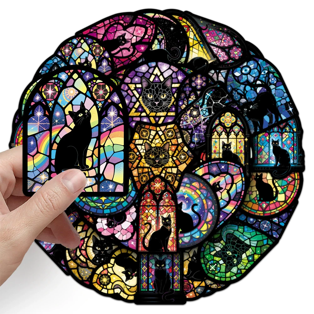 

10/30/50pcs Vintage Dark Gothic Black Cat Stickers Cartoon Creative Sticker DIY Skateboard Suitcase Phone Decals Decoration Toy