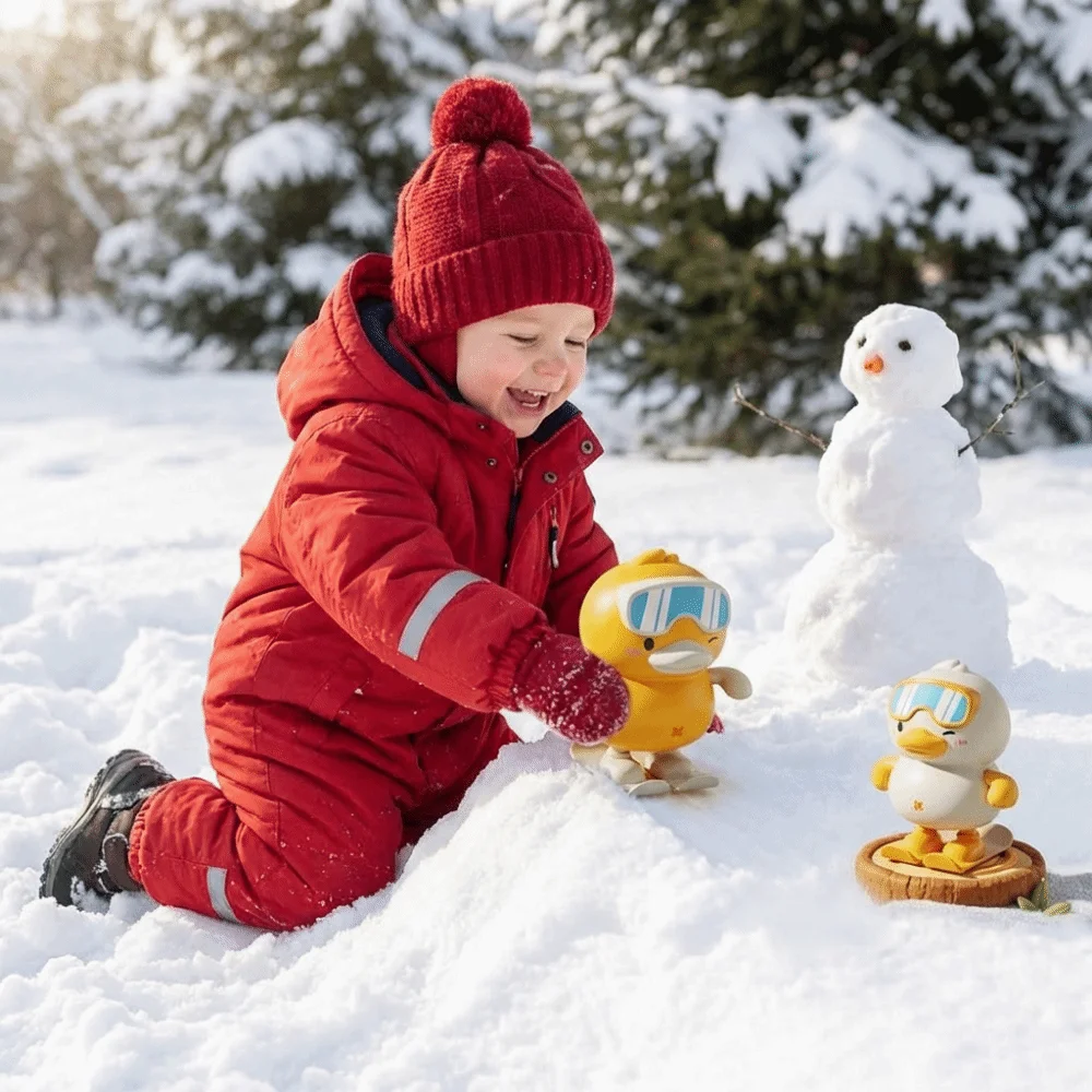 

Yellow Duck Skiing duck Plastic Material Anti-wear protection Clockwork Duck No electricity Clockwork Design Jumping Duck