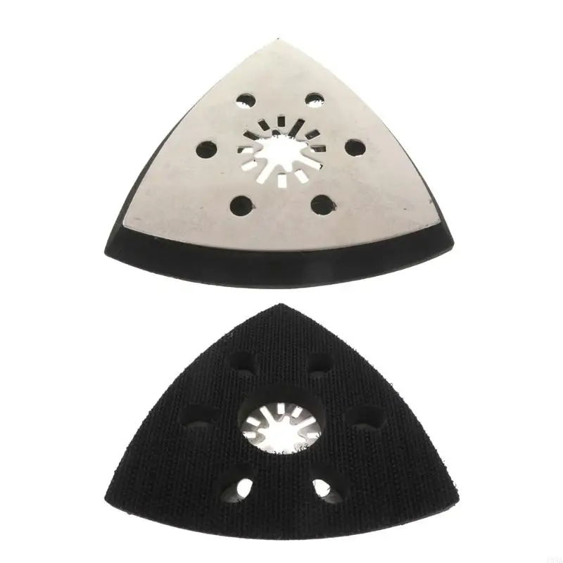 Multipurpose Metal Backed 6 Hole Sanding Pad Plate Disc 93mm Triangular Optimized For Reduced Dust Accumulation