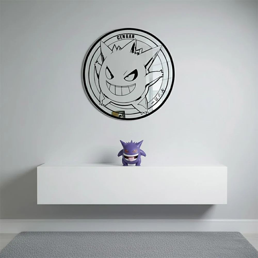 Miroir Anime Gengar/Pikachu, Dragon Ball Z\Pokemon\One Piece, transformez votre pièce dans une scène Manga vivante