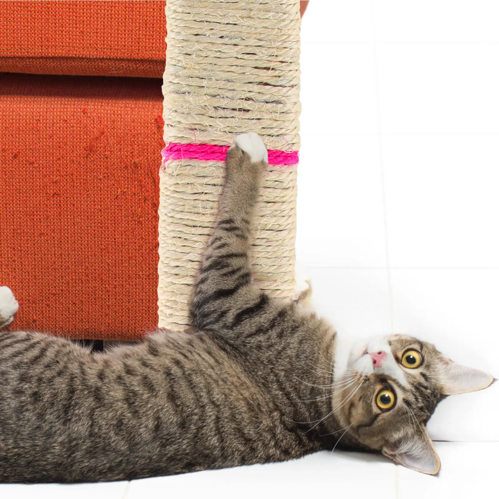 Cat Scratcher Sisal Hanging Pad 44x8x25cm Door Mount Or Floor Use Sturdy Natural Fibre Mat Keeps Cats Busy Protects Furniture