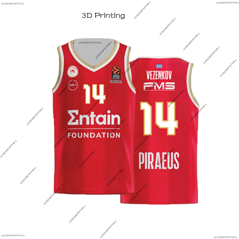 24/25 New Arrivals Greek Basketball Olympiacos BC Men Basketball Jersey T-Shirt Basketball Jersey Special Basketball Kit