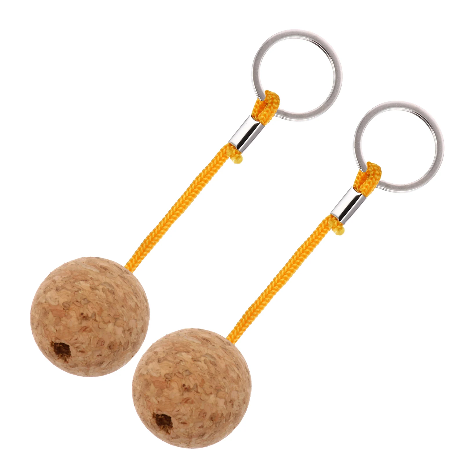 

2 Pcs Cork Ball Key Ring Floating Fishing Boating Kayak Keychain Keyring Small for Keys