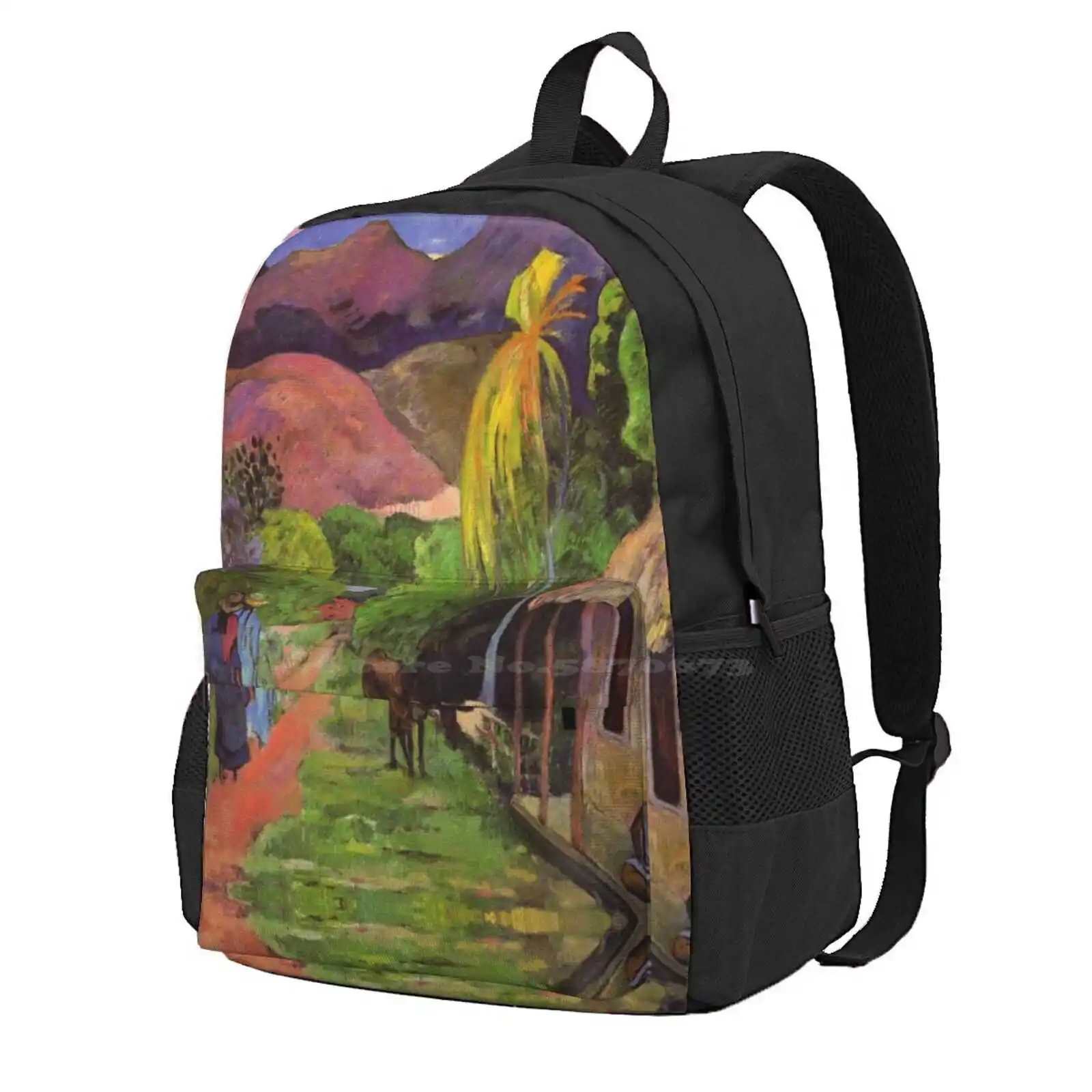 

Rue De Tahiti' - Paul Gauguin Hot Sale Schoolbag Backpack Fashion Bags Paul Gauguin Gaugin French Artist Fine Art Tropical