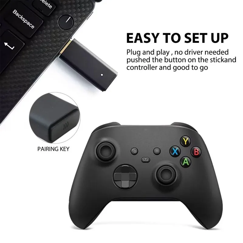 For Xbox One Wireless Adapter USB Receiver for Xbox One 2nd for Xbox One 1st for Windows 10 System PC Laptops 2nd Generation