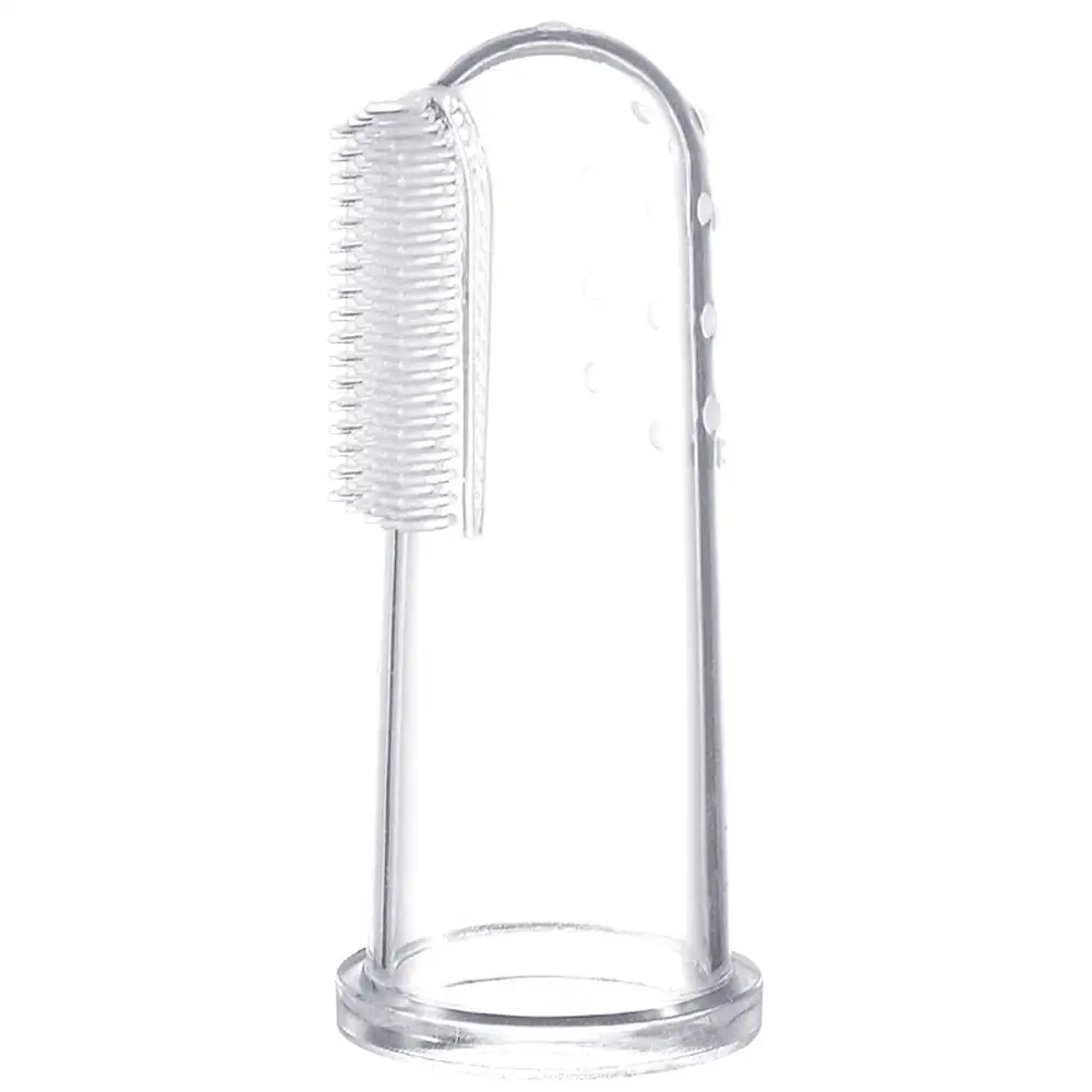 Bebê Polegar Manga Escova de Dentes e Box Set, Silicone Macio, Massageador Dedo, Escova de Dentes Infantil, Limpeza de Borracha, Aleatório, 2 Pcs