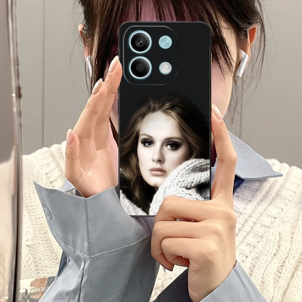 Adele Adkins Mobile Cell Phone Case for Xiaomi Redmi Note 13 12 11 10 9 POCO F4 F5 M5 X5 Pro Plus 5G Black Phone Cover Funda