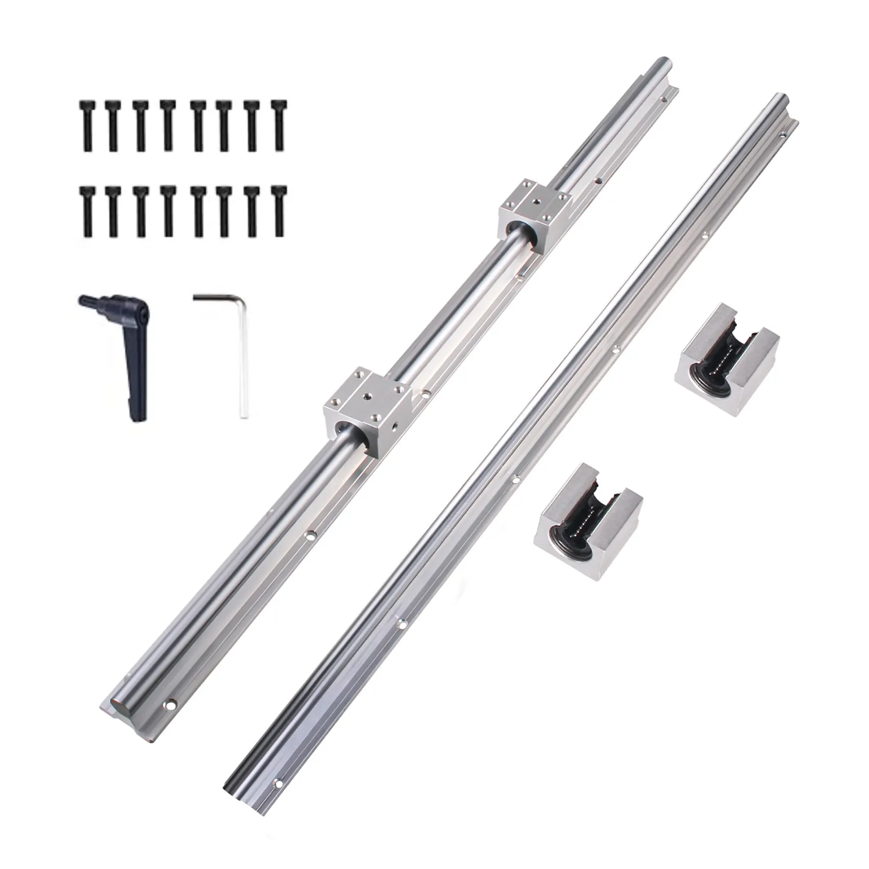 2PCS Linear Guide Rails SBR12 SBR16 SBR20 SBR25 300-2000mm + 4PCS UU  Bearing Blocks Smooth Motion for DIY Mills CNC Parts