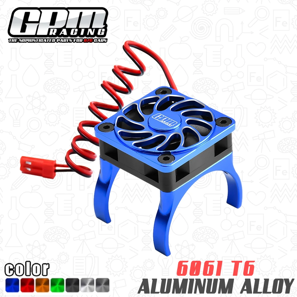 

GPM для TRAXXAS Mini Maxx MINI XRT 3S 1/8 JATO 2S 4S Металлический высокоскоростной вентилятор охлаждения двигателя 18000 об/мин, совместимый с двигателем 36 мм