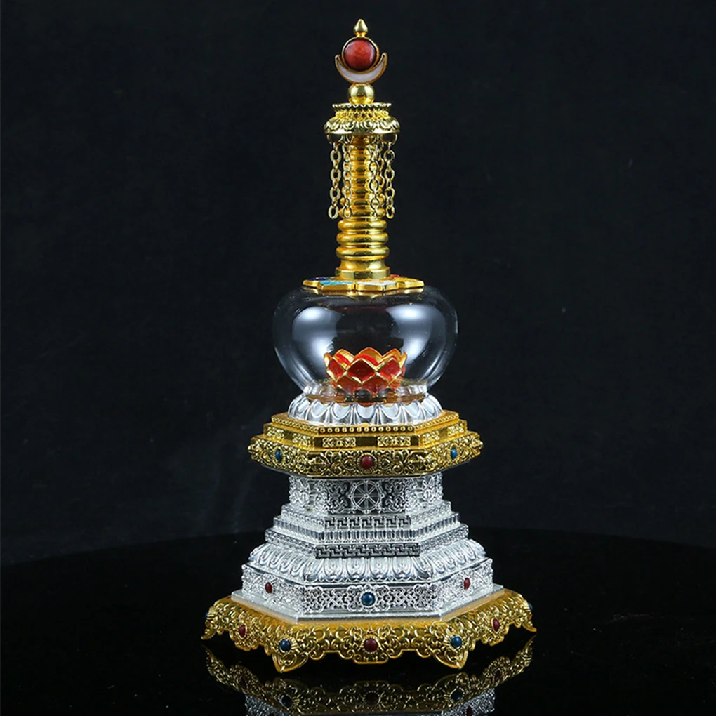 Stupa tibetana squisita per la decorazione domestica unica torre decorativa Stupa Stupa ornamenti