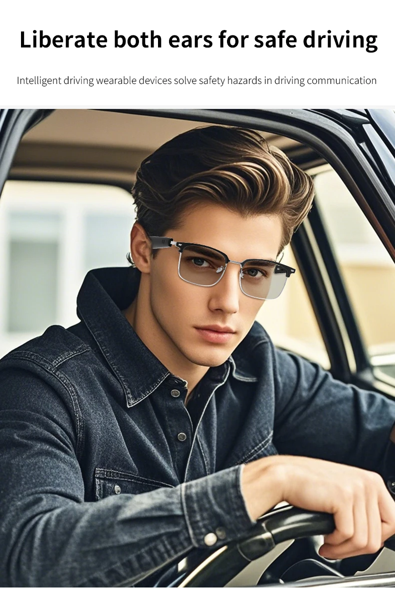 KOIPSSE Smart-Brille, schwarze Technologie, hochwertige Outdoor-Sportarten für Erwachsene, Strand, Fahren, integrierte Lautsprecher, Musik spielen, Dual-Touch-HIF – Detail 5