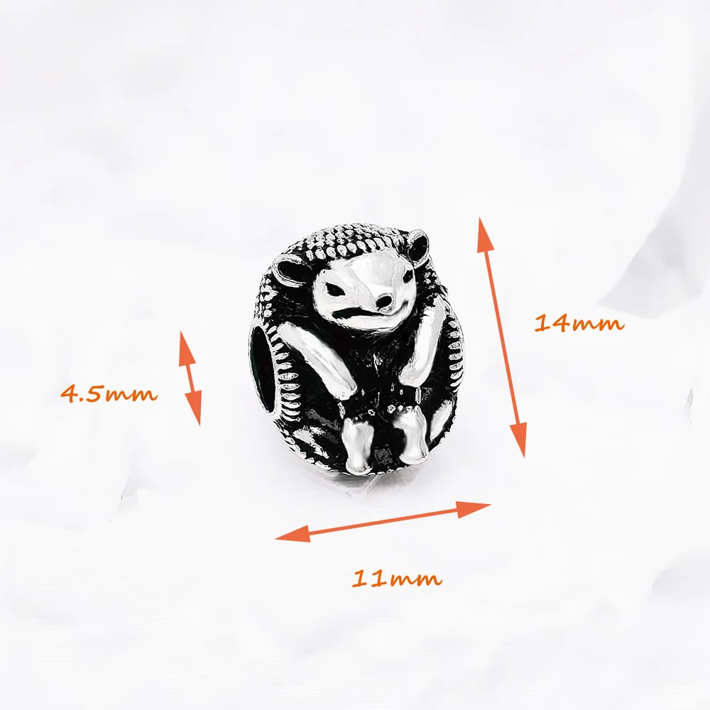 Beads Hedgehog, 925 Sterling Silver European DIY Bijoux Jewelry Accessorie Gift For Women