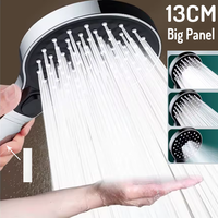 High Pressure Shower Head 13CM Big Panel Water Saving Spray Nozzle With Filter 3 Modes Adjustable Abs Pressure Boost Showerheads