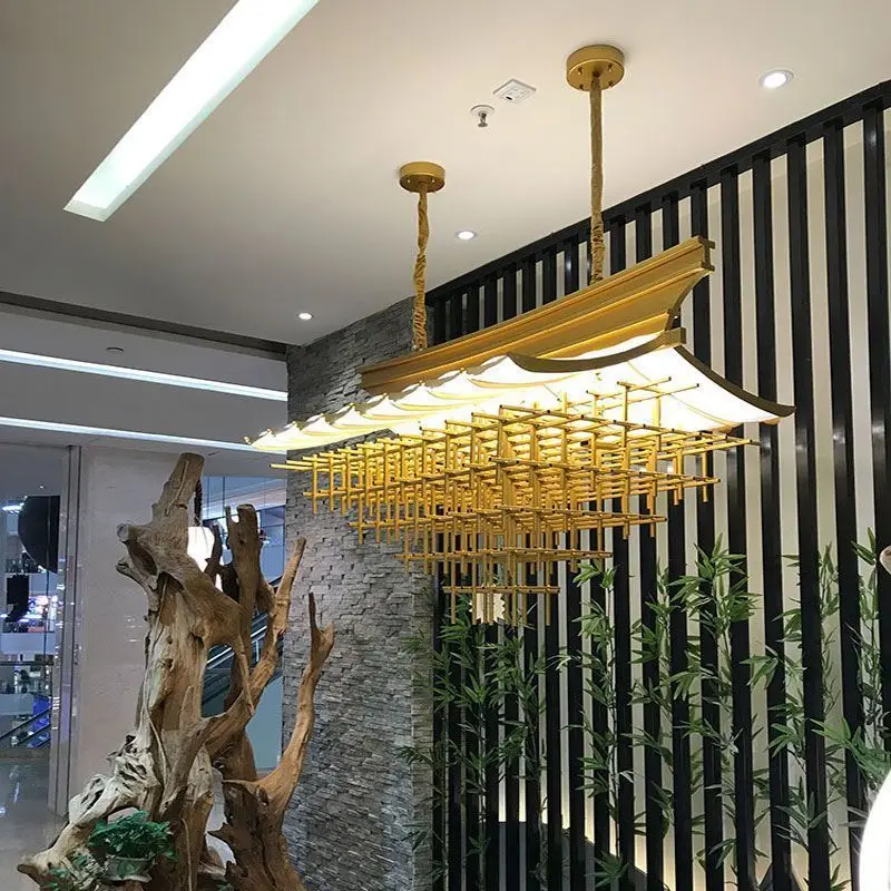 New Chinese Zen Art Creative House Retro Hotel Lobby Pendant Light