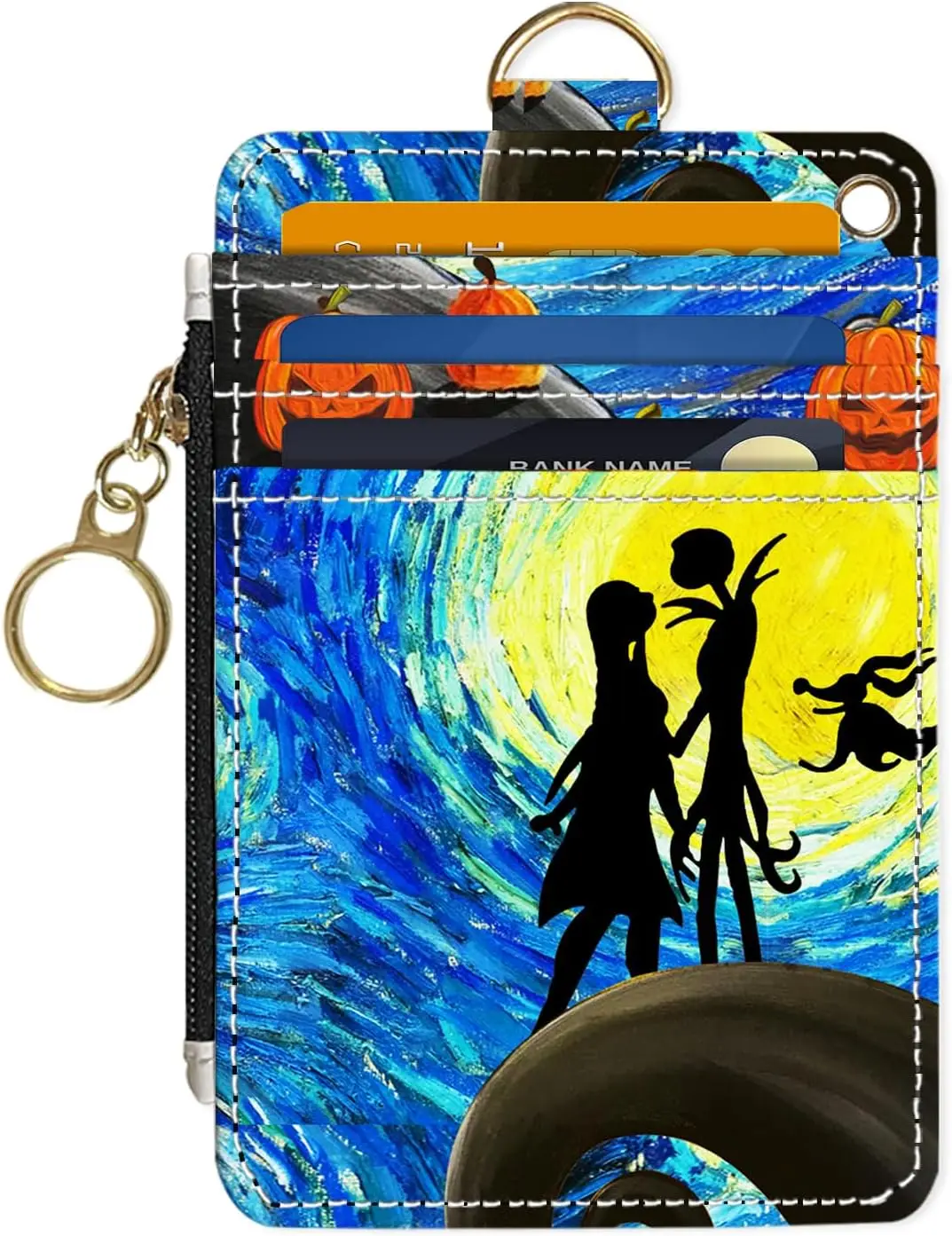 

Тонкий кошелек с защитой от RFID для женщин, стильный держатель для карт из искусственной кожи с молнией и окошком для ID, подарок для путешествий