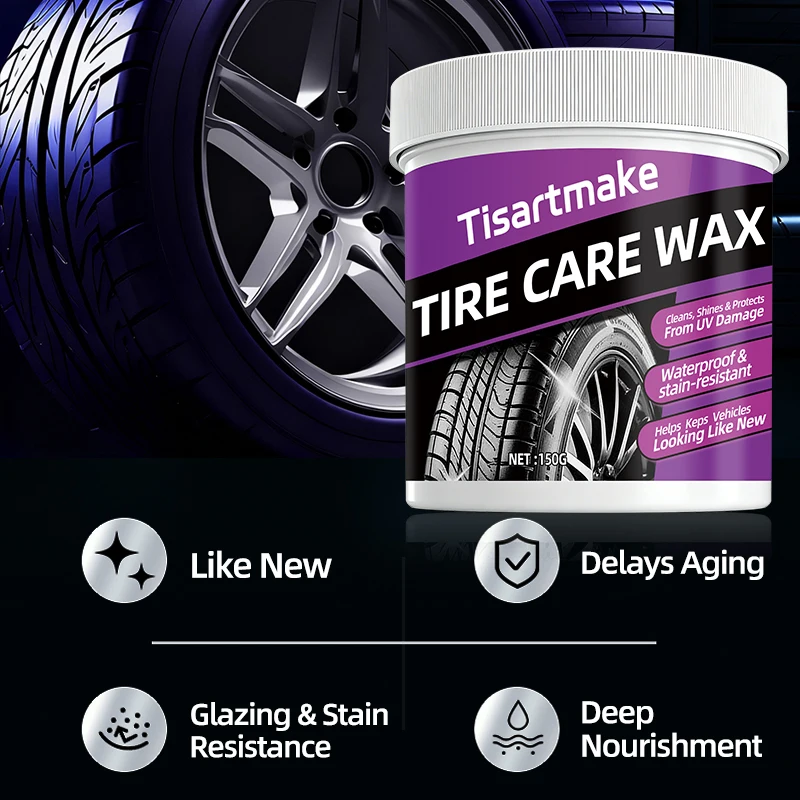 Premium Automotive Tire Shine Wax - Durable protection and plastic parts brightener for long-lasting maintenance coatings