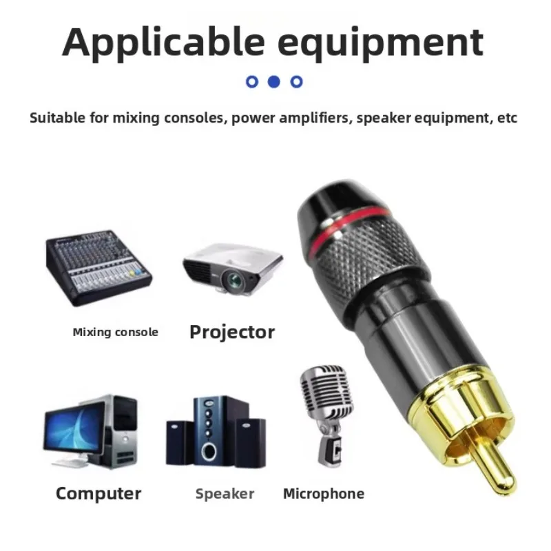 [2 قطعة] مرحبا نهاية RCA ذكر محول القابس الصوت فونو مطلية بالذهب لحام موصل Wv-hfr2in1