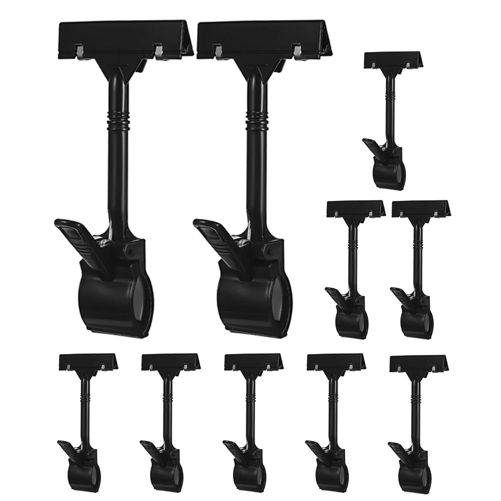 

10 Pcs Price Tag Holder Plastic T Shaped Clips for Retail Display Merchandise Sign Adjustable Label Clip Stand