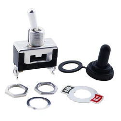 Miniature On Off Small SPST Toggle Switch Heavy Duty with Waterproof Cover 12V 6 A/250 VAC 10 A/125VAC