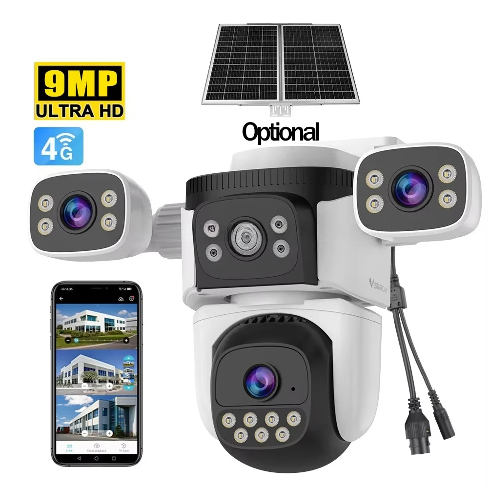 

CS621SR-C 9MP Three Lens X5 Zoom CCTV Outdoor Camera AI Alarm Bullet Dome Linkage CCTV 4G PTZ Network Security Cameras