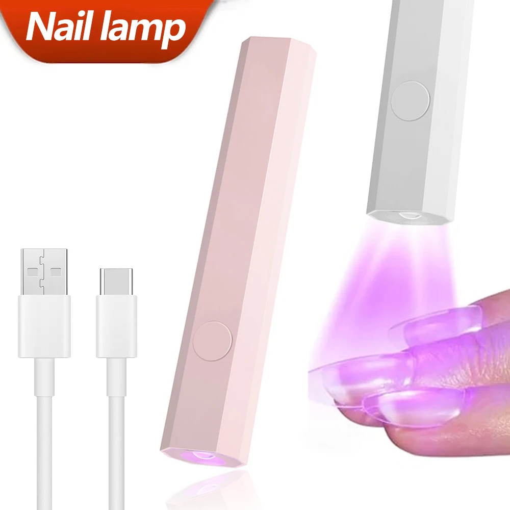 CNHIDS Mini portable Pro Nail light Handheld Quick-drying Varnish Gel Polishing Cure nail dryer USB cable Art Flashlight pen